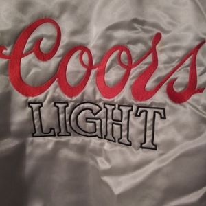 Vintage Coors light silver satin jacket King Louie as Large